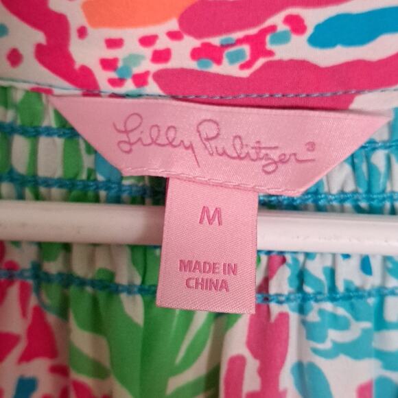 Lilly Pulitzer Elsa "Agua Let's Cha Cha" Holy Grail Silk Top - Picture 7 of 12